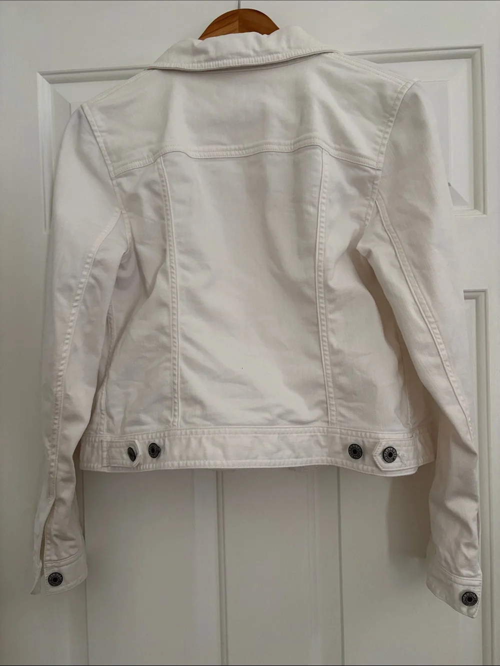 Talbots White Cotton Denim Jacket with Button Front - Picture 2 of 3